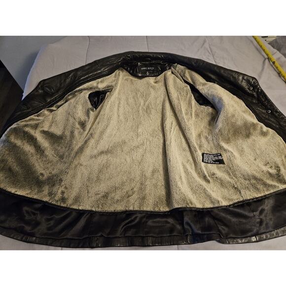 Anne‎ Klein Soft Leather Blazer Jacket Womens Medium Black Quilt Accent Pockets - Picture 9 of 10
